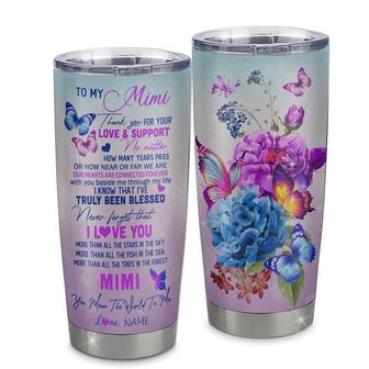 Personalized Mimi From Granddaughter Grandson Stainless Steel Tumbler Cup Thank You Never Forget I Love You Mimi Mothers Day Birthday Christmas Travel Mug - Thegiftio UK