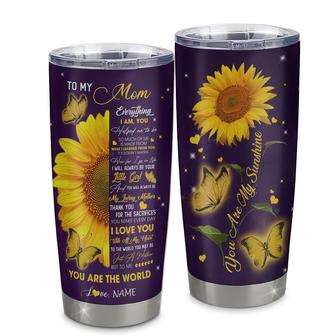 Personalized To My Mom From Daughter Son Stainless Steel Tumbler Cup You Are My Sunshine Butterfly Sunflower Mom Birthday Mothers Day Christmas Travel Mug - Thegiftio UK