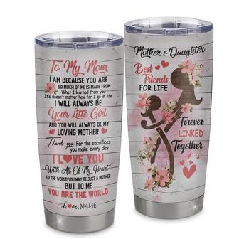Personalized To My Mom From Daughter Stainless Steel Tumbler Cup Flower I Love You With All Of My Heart Mom Mothers Day Birthday Christmas Travel Mug - Thegiftio UK