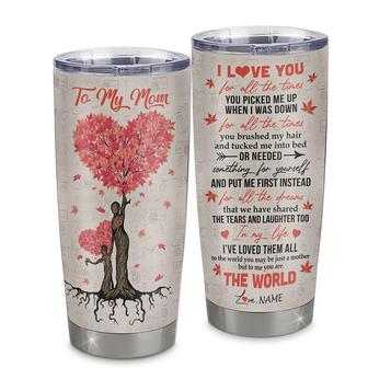 Personalized To My Mom From Daughter Stainless Steel Tumbler Cup Red Tree Your Are The World Mom Mothers Day Birthday Christmas Travel Mug - Thegiftio UK