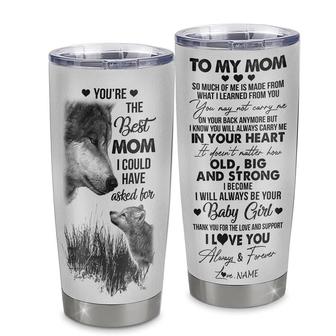 Personalized To My Mom From Daughter Stainless Steel Tumbler Cup Wolf Always Be Your Little Girl Mom Mothers Day Birthday Christmas Travel Mug - Thegiftio UK
