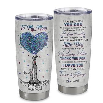 Personalized To My Mom From Son Stainless Steel Tumbler Cup Colorful tree I Love You With All Of My Heart Mom Mothers Day Birthday Christmas Travel Mug - Thegiftio UK