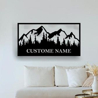Personalized Mountain Home Metal Sign, Mountain Home Wall Art, Wall Decor, Custom Family Name Wall Art, Monogram Sign - Thegiftio UK