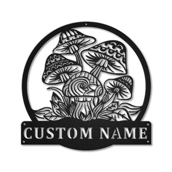 Personalized Mushrooms Monogram Metal Sign Art , Custom Mushrooms Metal Sign, Mushrooms Sign Decoration For Living Room - Thegiftio UK