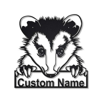 Personalized Opossum Monogram Metal Sign Art | Custom Opossum Metal Sign - Thegiftio UK