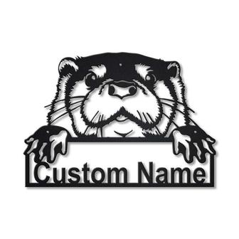 Personalized Otter Animal Metal Sign Art | Custom Otter Animal Metal Sign | Animal Funny | Pets Gift | Birthday Gift - Thegiftio UK