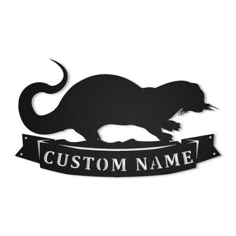 Personalized Otters Animal Metal Sign Art, Custom Otters Animal Metal Sign - Thegiftio UK