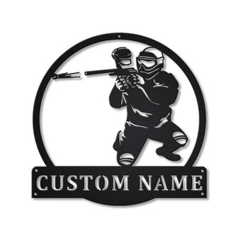 Personalized Paintball Monogram Metal Sign | Custom Paintball Metal Sign | Birthday Gift | Paintball Gift - Thegiftio UK