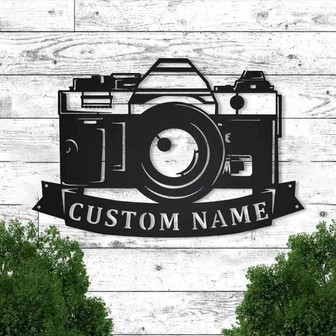 Personalized Photographer Monogram Laser Cut Metal Signs, Custom Photographer Metal Signs, Photographer Metal Cut Out Signs - Thegiftio UK