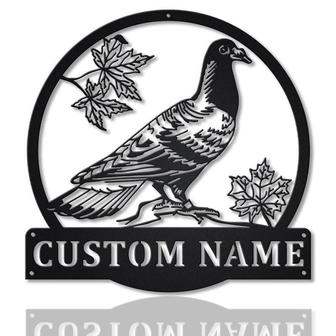 Personalized Pigeon Bird Monogram Metal Sign | Custom Pigeon Bird Metal Sign | Birthday Gift | Pigeon Bird Gift - Thegiftio