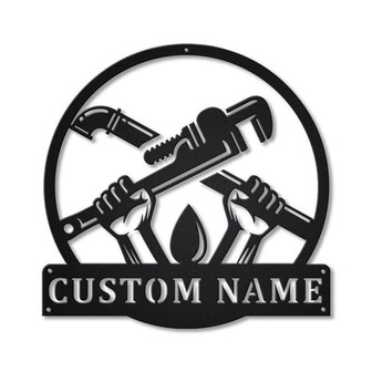 Personalized Plumbing Metal Sign Art | Custom Plumber Monogram Metal Sign | Plumber Gifts - Thegiftio UK