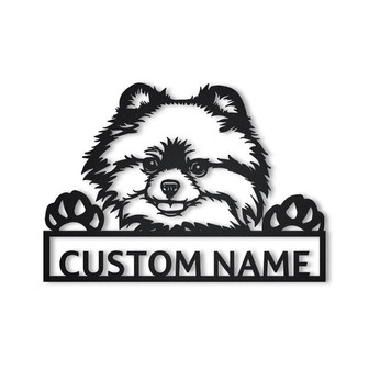 Personalized Pomeranian Dog Metal Sign Art | Custom Pomeranian Dog Metal Sign | Dog Gifts Funny | Dog Gift | Animal Custom - Thegiftio