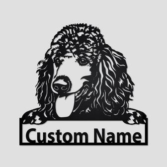 Personalized Poodle Dog Cut Metal Sign, Dog Lover Custom Name Metal Wall Art, Laser Cut Metal Signs Poodle Dog - Thegiftio UK