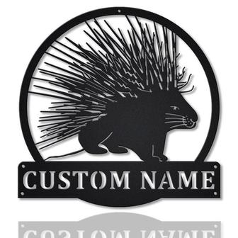 Personalized Porcupine Monogram Metal Sign Art | Custom Porcupine Metal Sign | Hobbie Gifts | Animal Gift | Birthday Gift - Thegiftio UK
