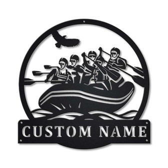 Personalized Rafting Monogram Metal Sign Art , Custom Rafting Metal Sign, Rafting Lover Sign Decoration For Living Room - Thegiftio UK