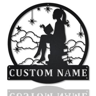 Personalized Reading Girl Metal Sign Art | Custom Reading Girl Metal Sign | Reading Girl Gifts Funny | Hobbie Gift - Thegiftio UK