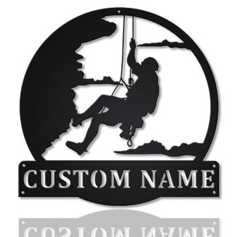 Personalized Rock Climbing Monogram Metal Sign Art ,Custom Rock Climbing Metal Sign, Climbing Lover Sign Decoration For Living Room - Thegiftio UK