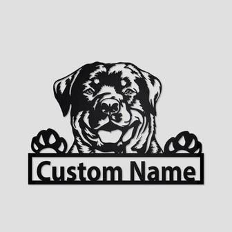 Personalized Rottweiler Metal Sign | Rottweiler Metal Wall Art | Dog Metal Sign | Rottweiler Gift | Dog Lover | Rottweiler Lover Gifts - Thegiftio UK