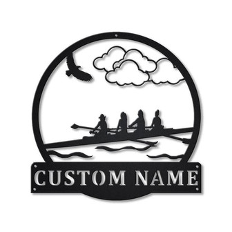 Personalized Rowing Sport Monogram Metal Sign Art | Custom Rowing Sport Metal Sign | Hobbie Gifts | Sport Gift | Birthday Gift - Thegiftio UK