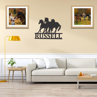 Personalized Running Horse Monogram Metal Sign - Thegiftio UK