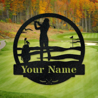 Personalized Women's Golf Cut Metal Sign, Laser Cut Metal Signs Women's Golf - Thegiftio UK