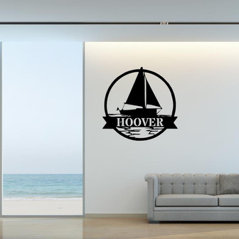 Personalized Sailboat Metal Sign, Housewarming Gift - Thegiftio UK