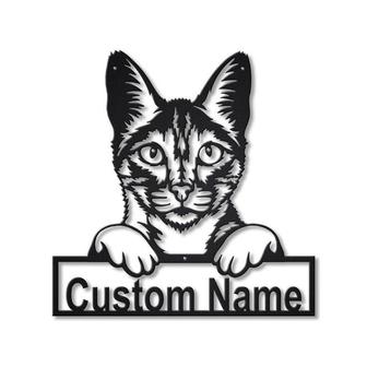 Personalized Savannah Cat Metal Sign Art, Animal Gift, Birthday Gift - Thegiftio UK