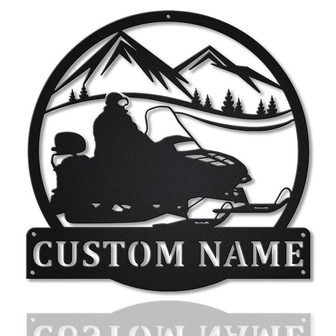 Personalized Snowmobiling Monogram Metal Sign Art | Snowmobiling Metal Sign | Housewarming Outdoor Metal - Thegiftio UK
