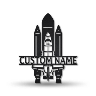Personalized Spaceship Monogram Metal Sign Art | Custom Spaceship Metal Sign | Hobbie Gifts | Sport Gift | Birthday Gift - Thegiftio UK