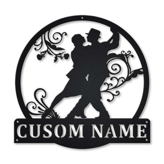 Personalized Tango Dance Monogram Metal Sign Art , Custom Tango Dance Metal Sign, Tango Dance Lover Sign Decoration For Living Room - Thegiftio