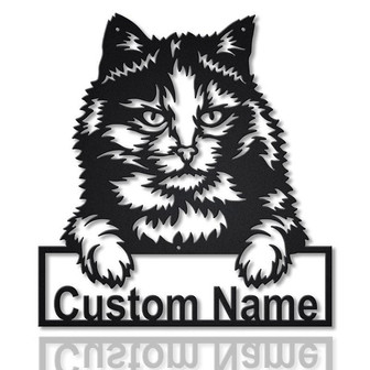 Personalized Tortoiseshell Cat Metal Sign Art, Custom Tortoiseshell Cat Metal Sign - Thegiftio UK