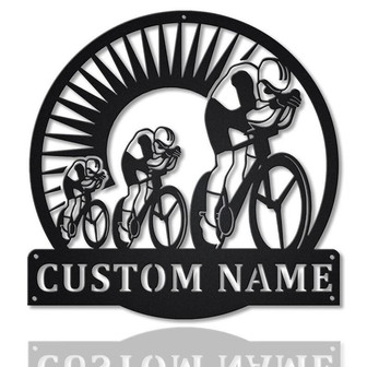Personalized Track Cycling Monogram Metal Sign Art , Custom Track Cycling Metal Sign, Sport Lover Sign Decoration For Living Room - Thegiftio UK