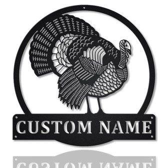 Personalized Turkey Bird Monogram Metal Sign, Custom Turkey Bird Metal Sign - Thegiftio UK