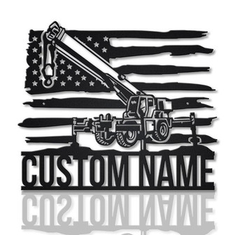 Personalized US Crane Operators Monogram Metal Sign | Custom Crane Operators Metal Sign | Birthday Gift - Thegiftio UK