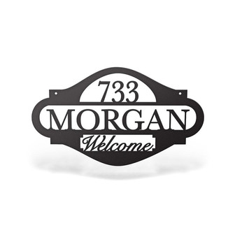 Personalized Welcome Address Metal Sign, Front Door Decor - Thegiftio UK
