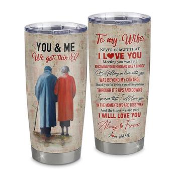 Personalized To My Wife From Husband Stainless Steel Tumbler Cup You And Me We Got This Never Forget I Love You Wife Birthday Wedding Valentines Day Christmas Travel Mug - Thegiftio UK