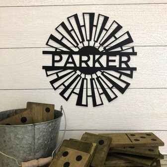 Personalized Windmill Blade Family Name Metal Sign Metal Wall Art Rustic Home Decor Housewarming Gift Farmhouse Decor - Thegiftio UK