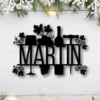 Personalized Wine Theme Metal Sign-Custom Wine Theme Metal Wall Art-Wine Lover Gift - Thegiftio UK