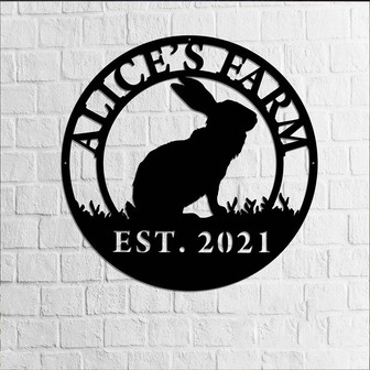 Rabbit Sign Rabbit Farm Custom Family Name Steel Art Ranch Sign Family Name Sign Custom Metal Sign Cabin Decor - Thegiftio UK