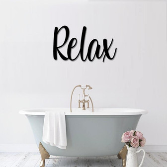 Relax Metal Word Art Kembara Script Word Art Indoor - Outdoor Relax Metal Sign Farmhouse Decor Relax Word Art Metal Art - Thegiftio UK