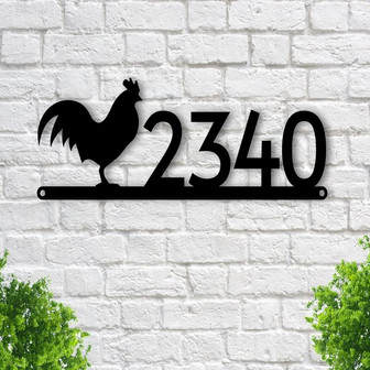 Rooster Address Sign Rooster Metal Sign Metal Farm Sign Rooster Sign Rooster Decor House Number Plaque Address Plaque Metal Signs - Thegiftio