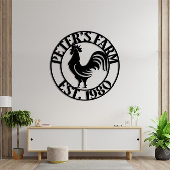Rooster Farm Theme Sign Wall Art Metal Sign - Thegiftio