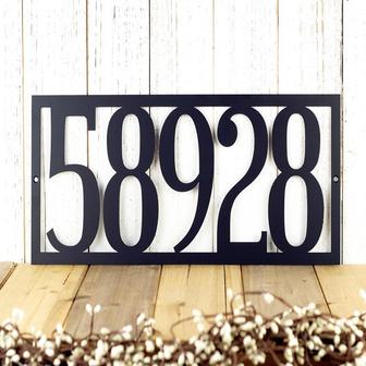 Rustic House Numbers On A Custom Metal Sign For Farmhouse Decor Housewarming Gift Metal Address Plaque