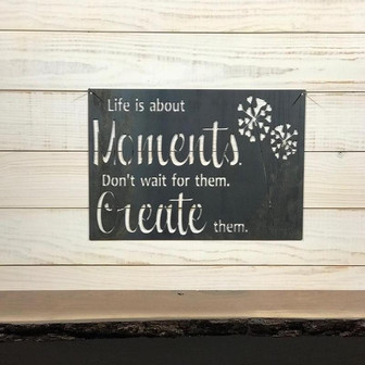 Rustic Metal Sign - Quote Sign - Metal Wall Art - Fixer Upper Sign - Farmhouse Sign - Farmhouse Decor - Life Is About Moments - Thegiftio UK
