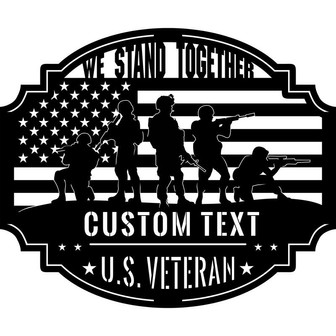 We Stand Together Personalized U.S. Veteran Metal Wall Art - Thegiftio
