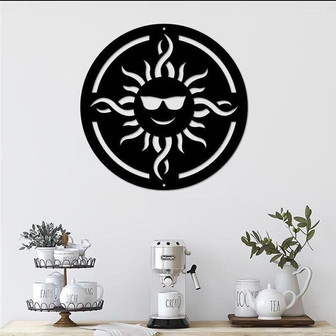 Sun Metal Wall Art Decor - Patio Porch Decor - Metal Sun Sunburst Wall Art - Outdoor Sun Metal Wall Decor - Thegiftio
