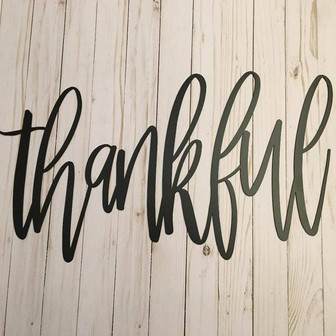 Thankful Metal Sign Farmhouse Decor Metal Wall Art Thankful Sign Metal Words - Thegiftio UK