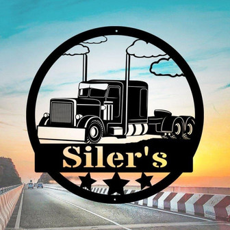 Trucking Company Cut Metal Signs, Metal Cut Out Signs - Thegiftio UK