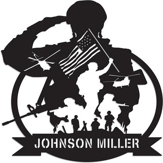 Veteran Metal Sign, Custom US Soldier Military Metal Wall Art , Personlized US Army Name Sign, US Soldier Home Decor - Thegiftio