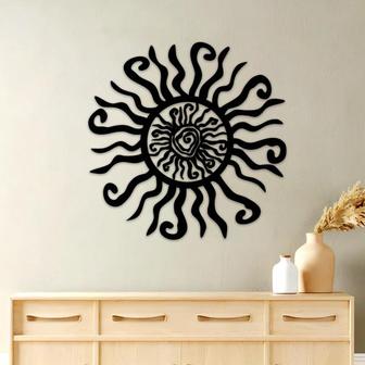 Wacky Sun Metal Wall Art, Whimsical Spiral Sun, Housewarming Gift, Family Gift - Thegiftio UK